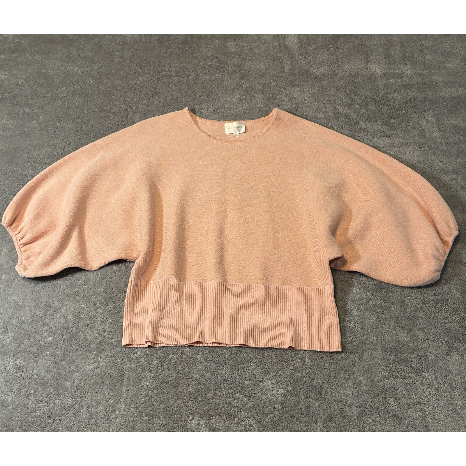 Line And Dot Revolve Alfresco Batwing Puff Sleeve Blouse Blush Pink Large